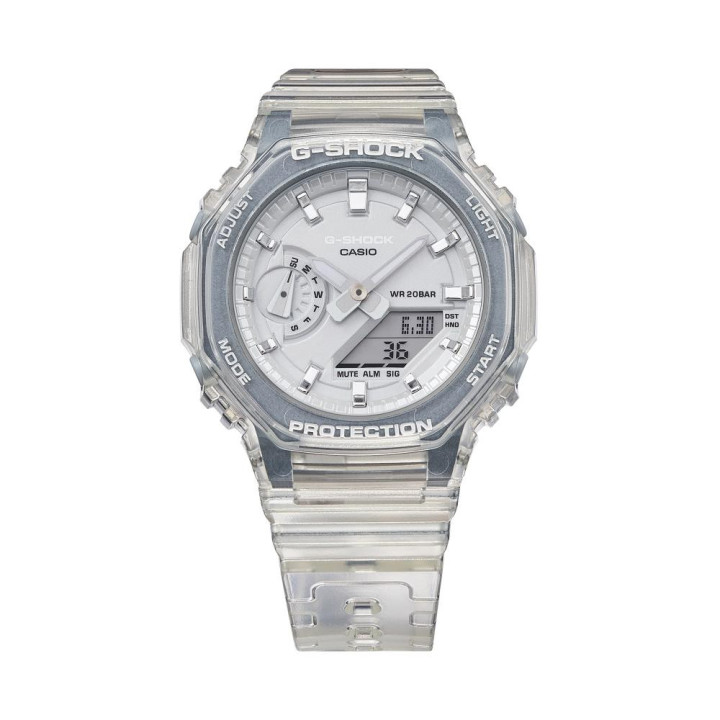 Montre Mixte G-SHOCK CasiOak GMA-S2100SK-7AER | Boîtier Moyen Résine Translucide Skeleton & Cadran Gris Métallisé