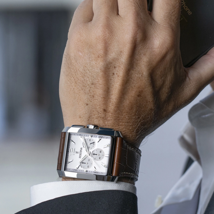 Montre Festina On The Square F20636/1 Chrono Cuir | Boutique officielle