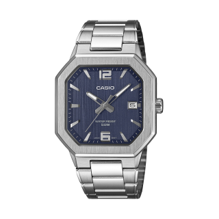 Montre Casio MTP-B195D-2AVEF Octogonale Acier Cadran Bleu