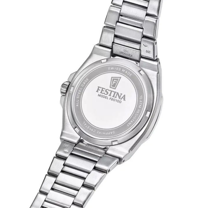 Festina Swiss Made F20100/1 Homme Acier Cadran Blanc Saphir