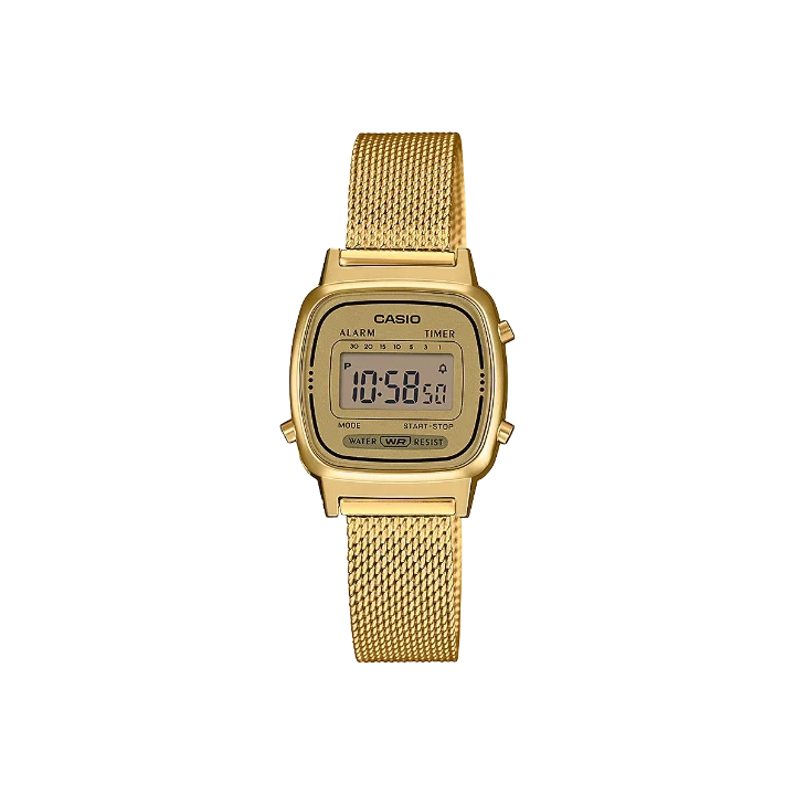 Casio Vintage LA670WEMY-9EF Maille Milanaise Dorée