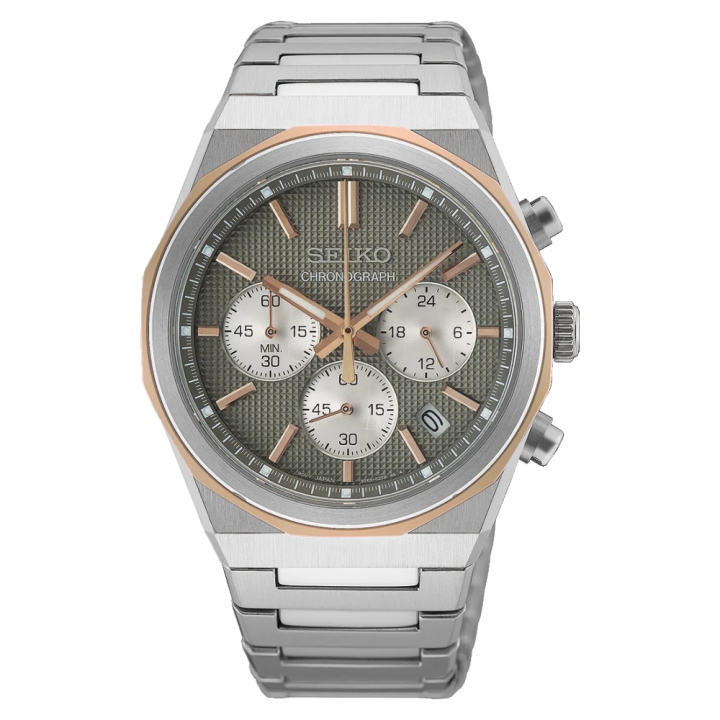Montre Seiko HGK002P1 Chrono Quartz 40mm Saphir Or Rose
