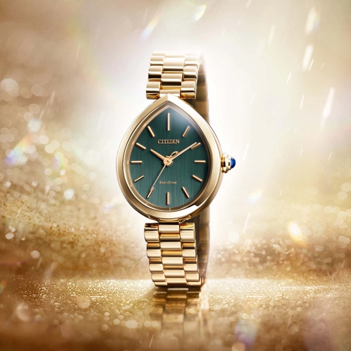 Citizen L Rainell EM1203-57X Goutte d'Eau Or Rose Cadran Vert