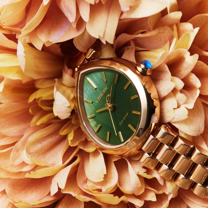 Citizen L Rainell EM1203-57X Goutte d'Eau Or Rose Cadran Vert