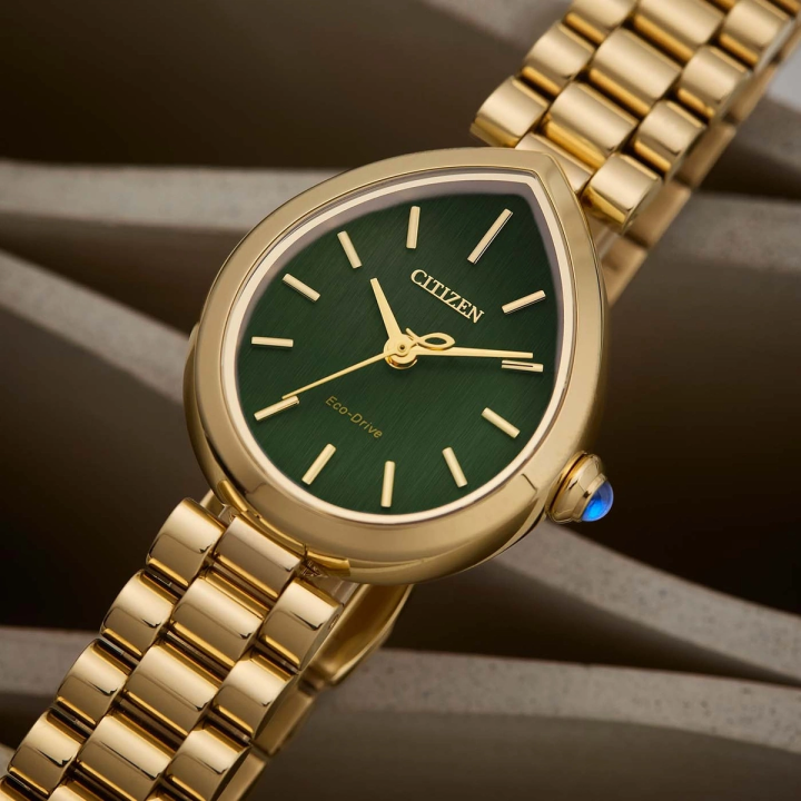 Citizen L Rainell EM1203-57X Goutte d'Eau Or Rose Cadran Vert